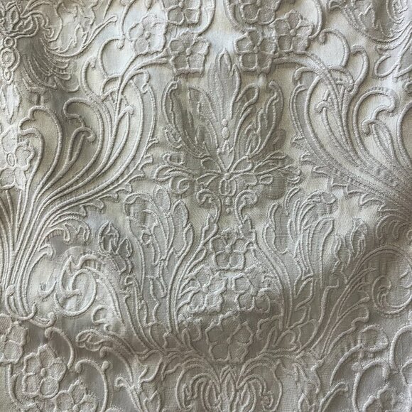 Melanie Lyne Textured Filigree/Brocade Pencil Light Silver/Grey Midi Skirt - Picture 5 of 11